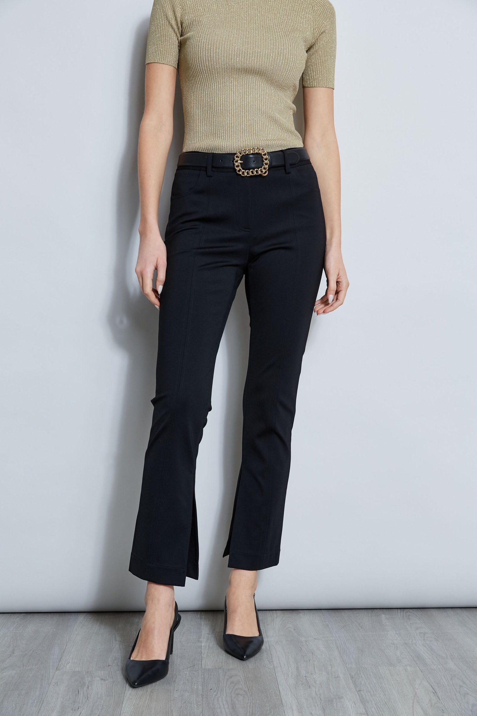 Inseam Slit Ponte Pant